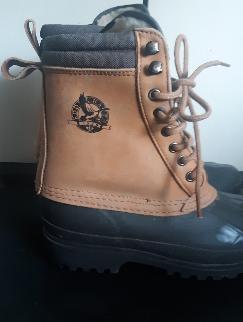 Eddie Bauer Vintage Steel Shank Duck Boots Waterproof Leather Winter Size 7M 80c